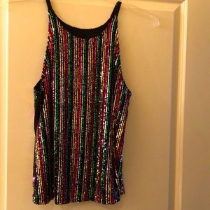 Sequined multicolored tank, brand new